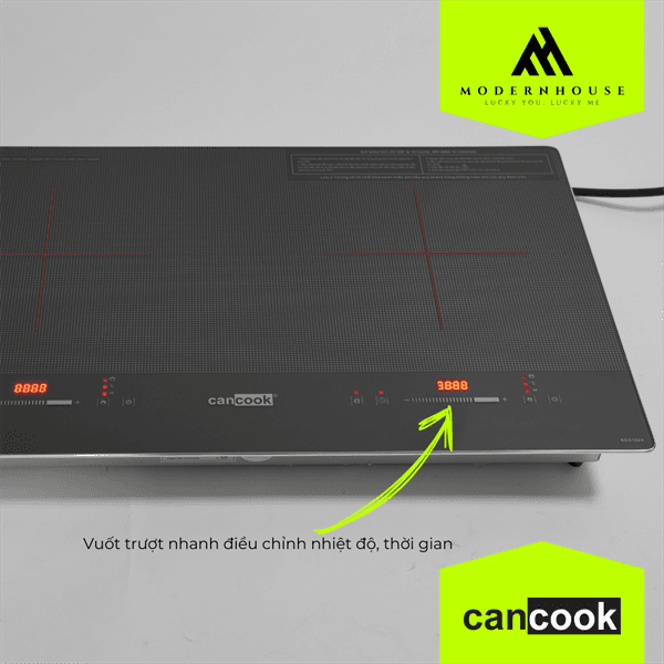 Bếp điện từ đôi âm, model: KCC1024, điện áp:220V-240V, tần số:50/60Hz, công suất: 2000W+2000W, hiệu CANCOOK. Mới 100%