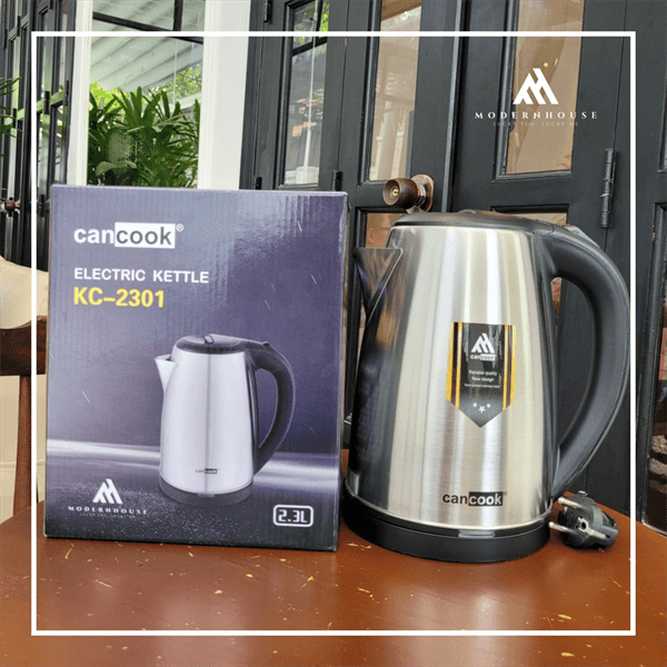 Ấm đun nước điện, Model: KC-2301, hiệu CANCOOK. Điện áp 220V, tần số: 50Hz, công suất 1500W, dung tích 2.3L, . Hàng mới 100%